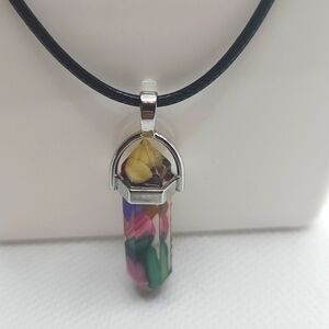 Healing Crystal Pendant‎ Necklace Mystic Topaz